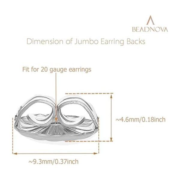 BEADNOVA Aretes gigantes de plata de ley 925 aretes_2