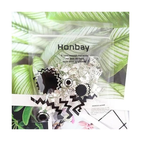 Honbay 50 clips redondos de metal para pendientes con 50_6