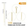 Beebeecraft 1 caja 10 aretes roscados chapados en oro de_2