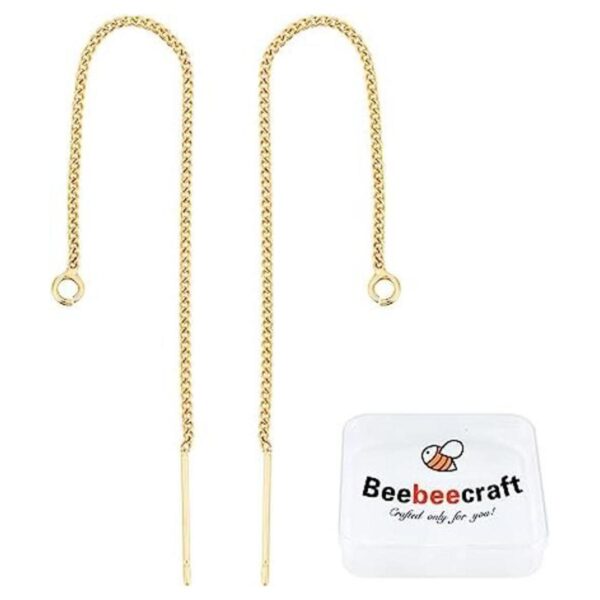 Beebeecraft 1 caja 10 aretes roscados chapados en oro de_1
