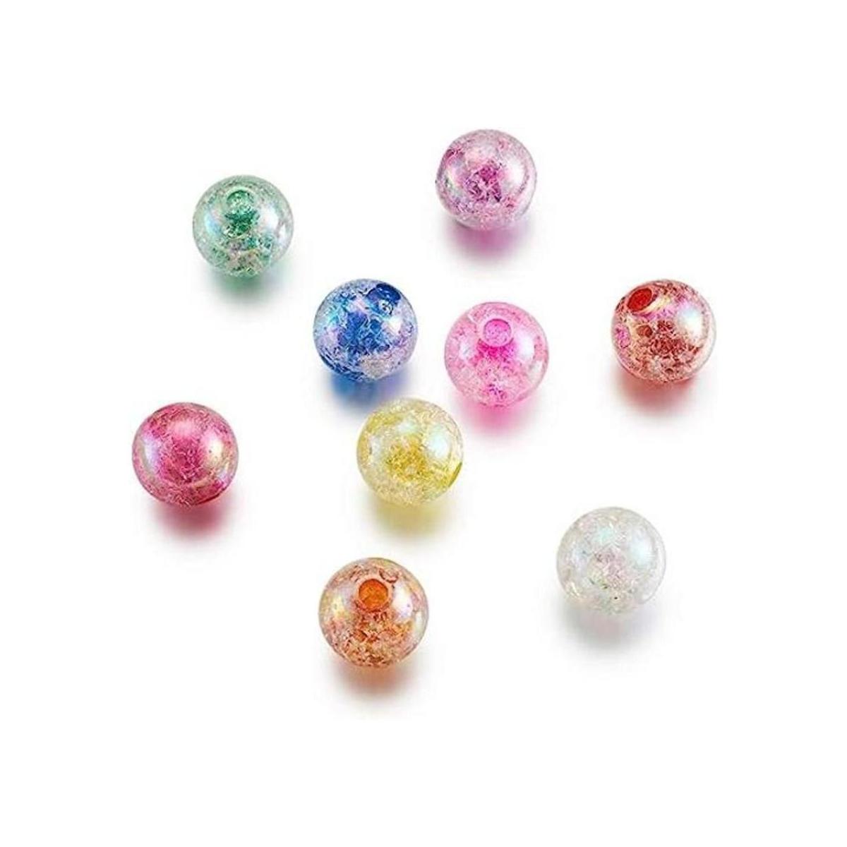Cheriswelry 20 cuentas de cristal colorido AB crackle de