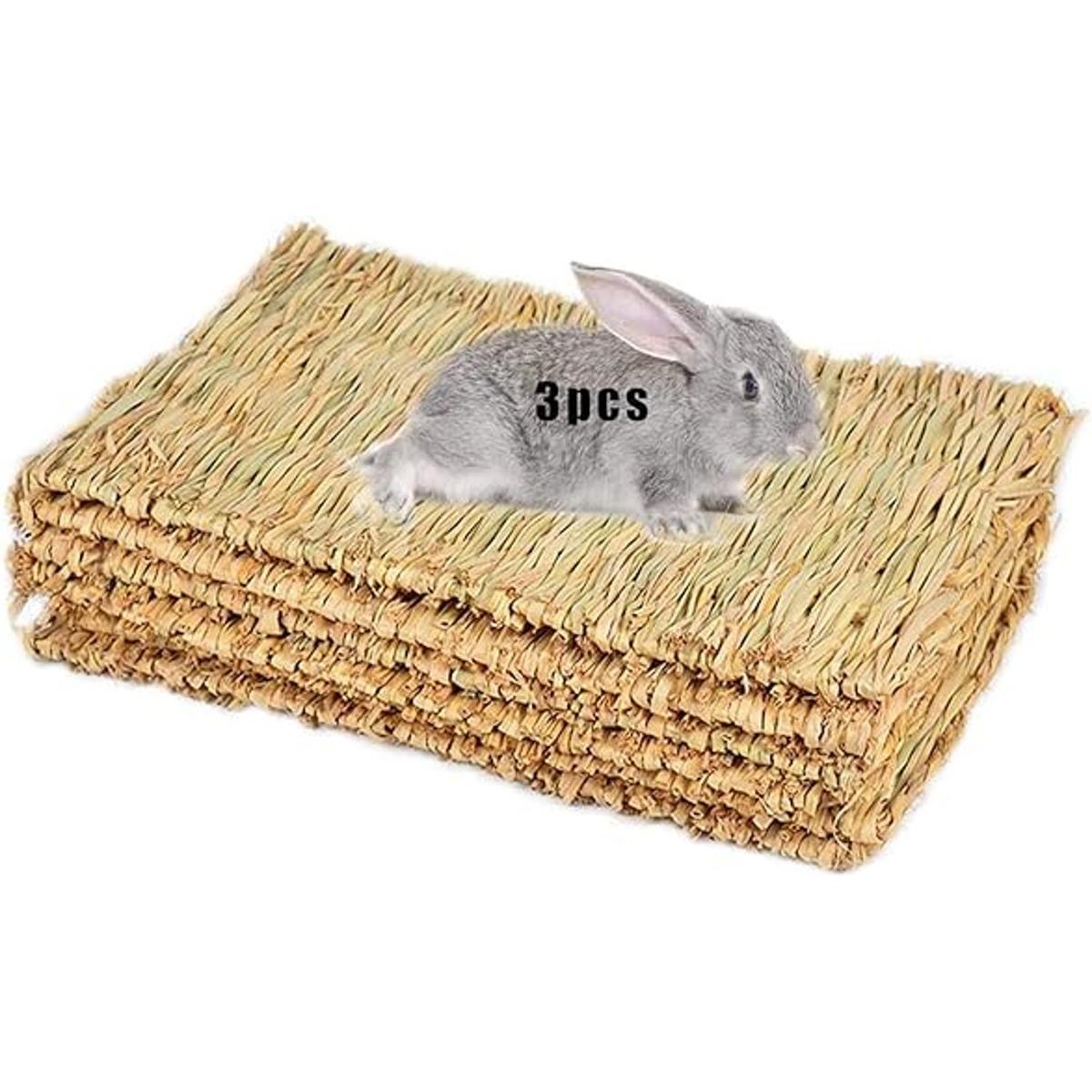 Alfombrilla de cama tejida para cama de conejo de animales