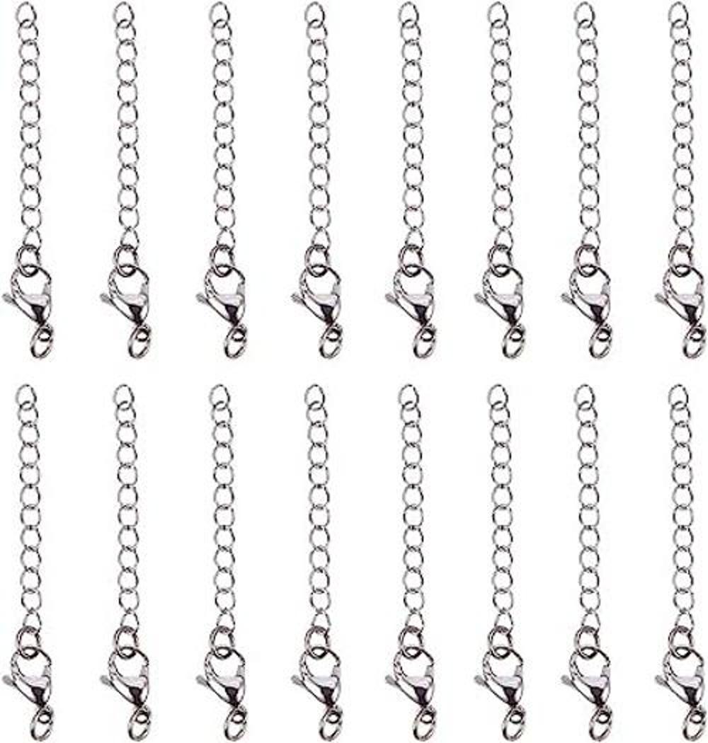 PandaHall Elite Juego de 20 pulseras extensoras de acero