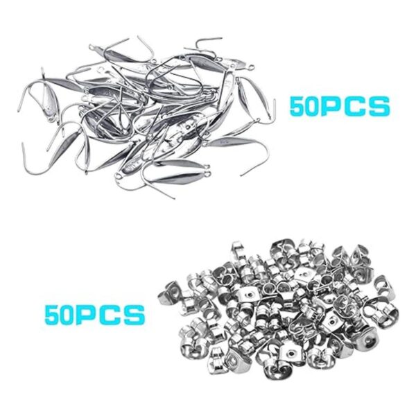 50 ganchos para aretes ganchos de alambre de oreja con 50