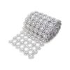honbay 4 inch X 2 yards brillante de plata forma de flor