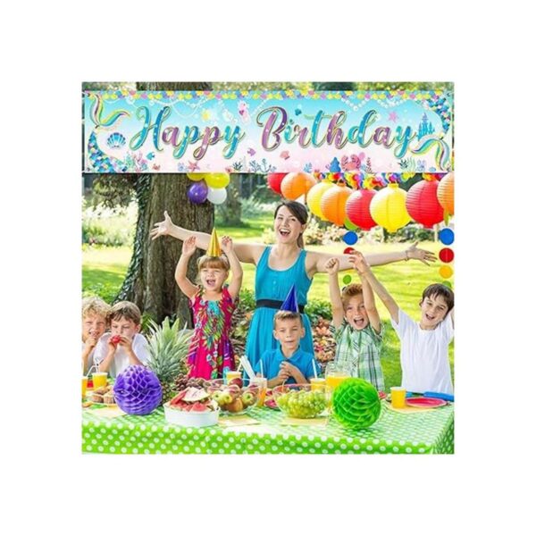 Tatuo Cartel de sirena de feliz cumpleaños de sirena bajo