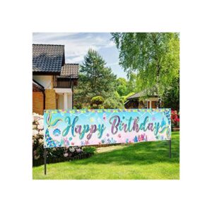 Tatuo Cartel de sirena de feliz cumpleaños de sirena bajo