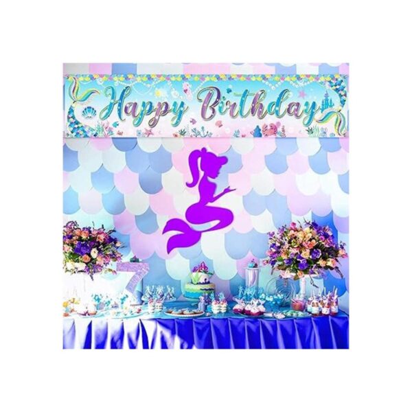 Tatuo Cartel de sirena de feliz cumpleaños de sirena bajo