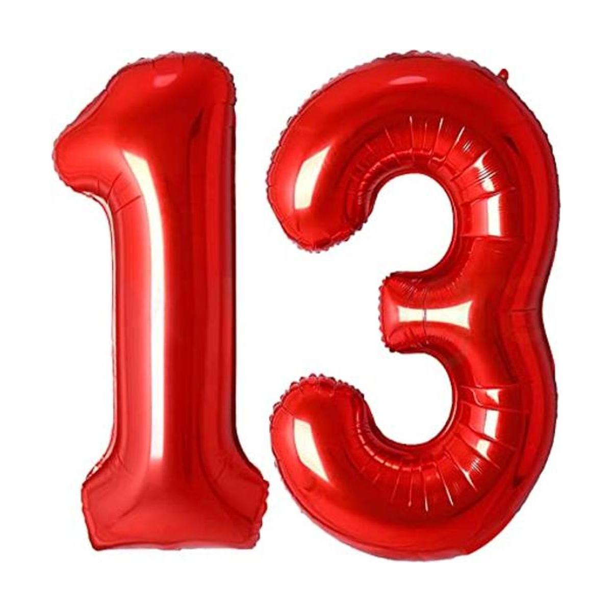 Globos de 13 números rojos gigantes gigantes número 13
