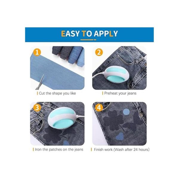 HTVRONT Iron on Patches for Clothing Repair 4 Rolls Denim_4