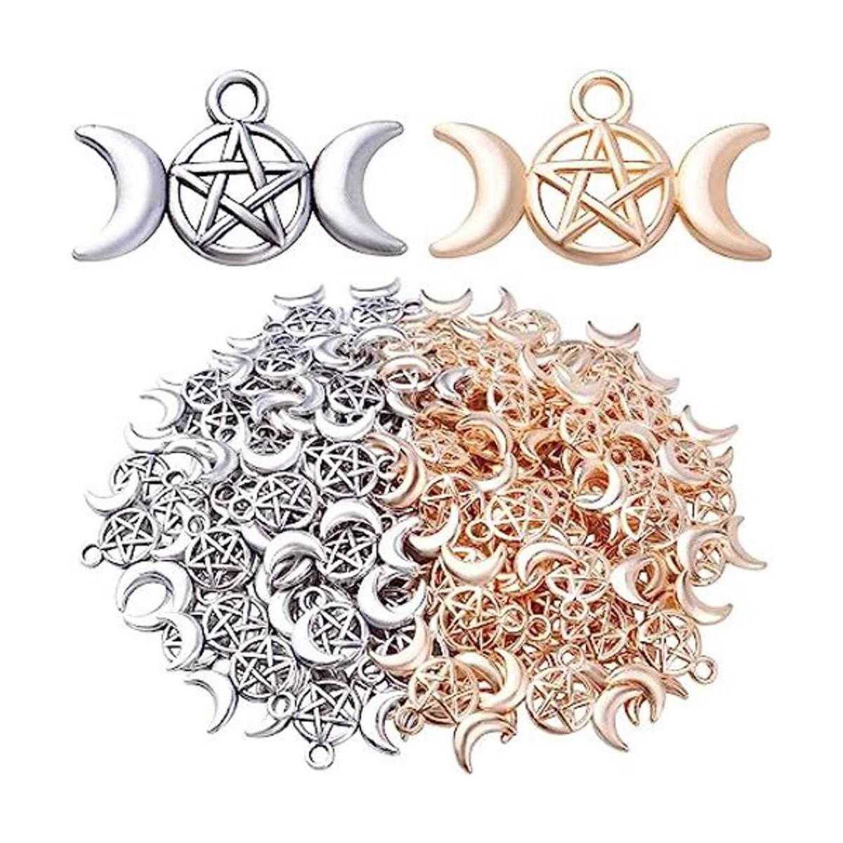 100 colgantes de diosa de luna triple pentáculo