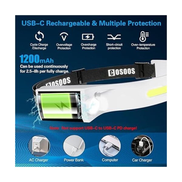 COSOOS Linterna recargable para faros delanteros_6