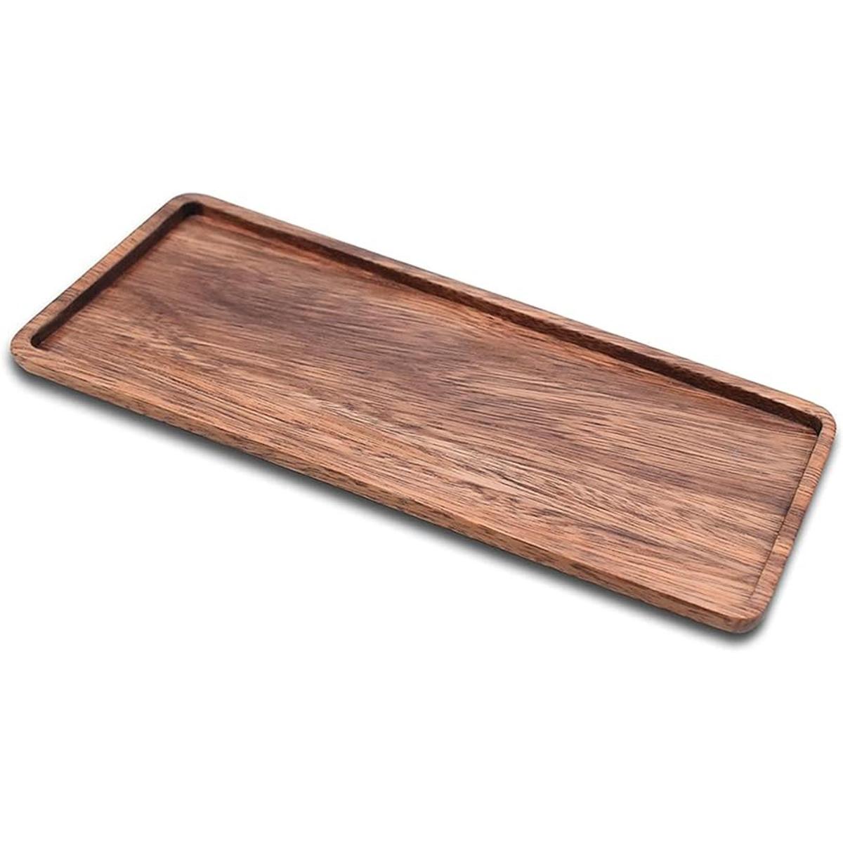 Platos y bandejas de madera maciza de 11.8 pulgadas de