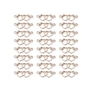 SYBKED 30 piezas DIY doble corazón encantos colgante_1