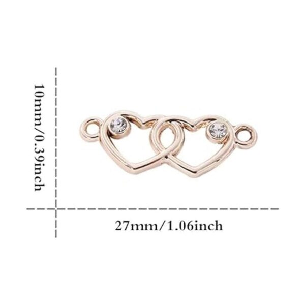 SYBKED 30 piezas DIY doble corazón encantos colgante_2