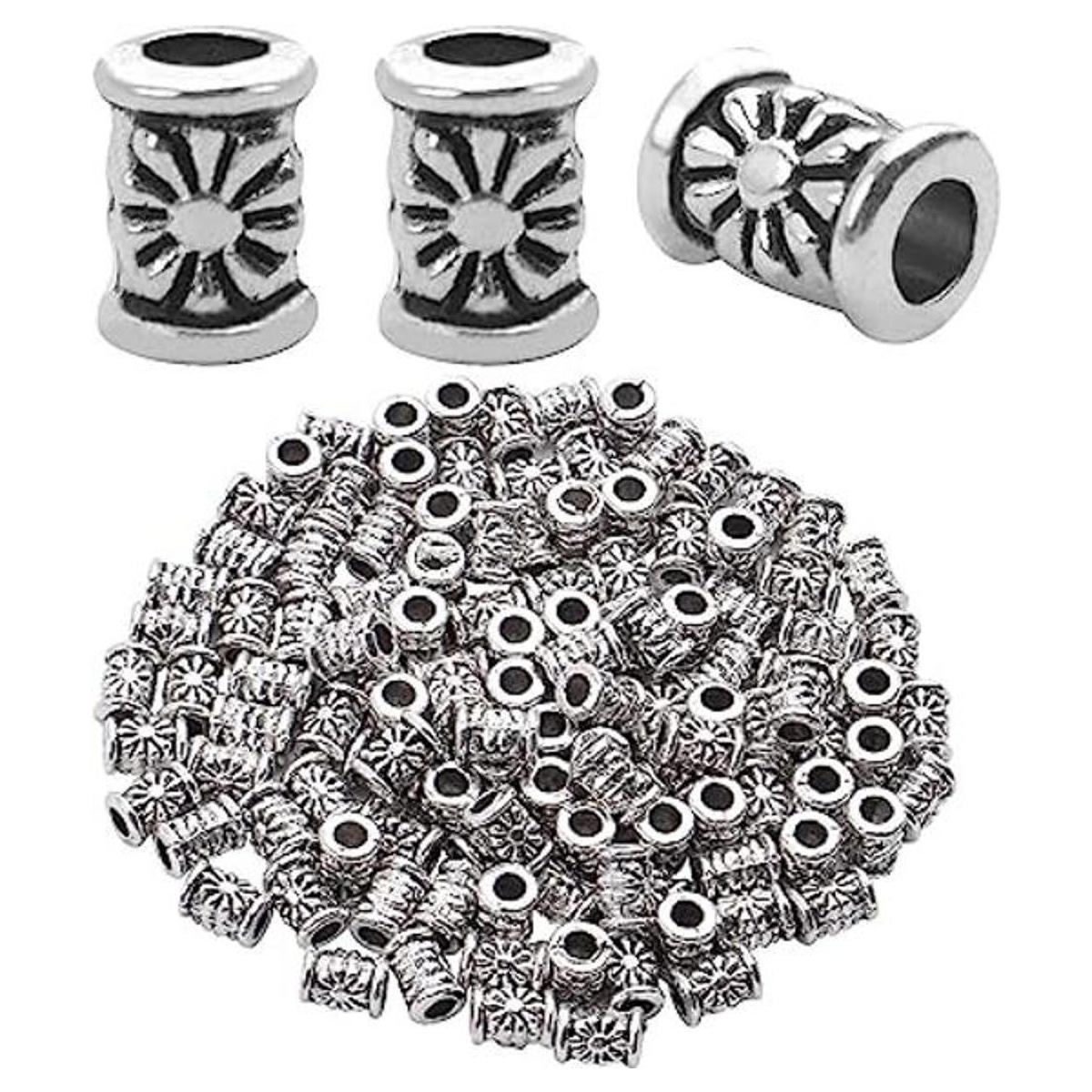120 cuentas de plata tibetana espaciadora encantos tubo