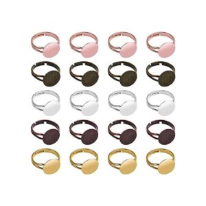 Anillos en blanco 20 piezas de base de anillo ajustable_1