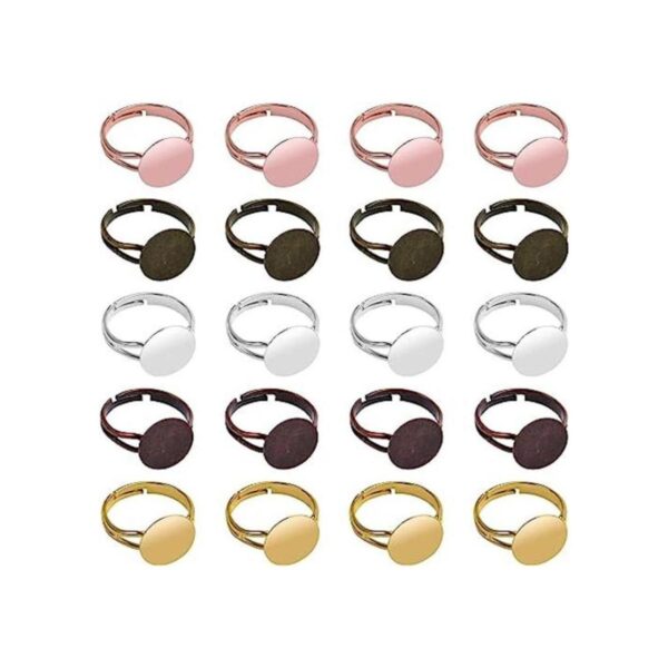 Anillos en blanco 20 piezas de base de anillo ajustable_1
