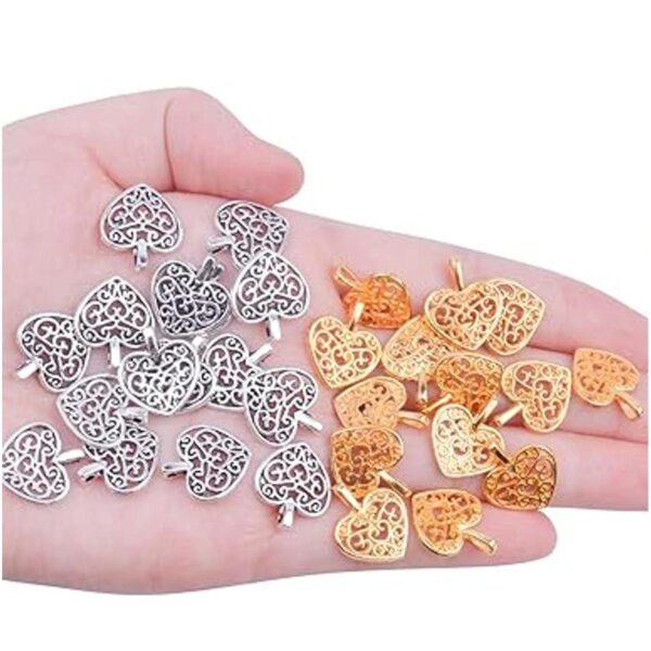 Hendevl 100 colgantes de corazón de metal para hacer