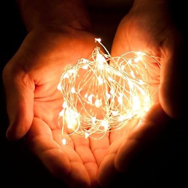 RTGS Cadena de 60 luces LED funciona con pilas con cable