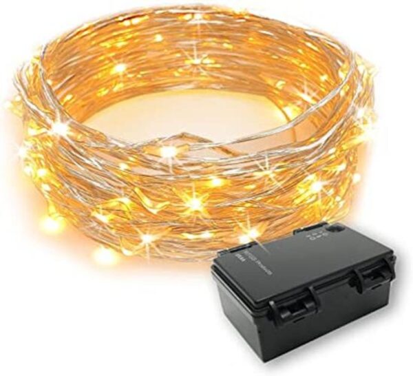 RTGS Cadena de 60 luces LED funciona con pilas con cable