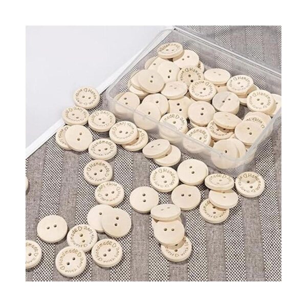 NUOMI 100 piezas de botones de madera para manualidades 2