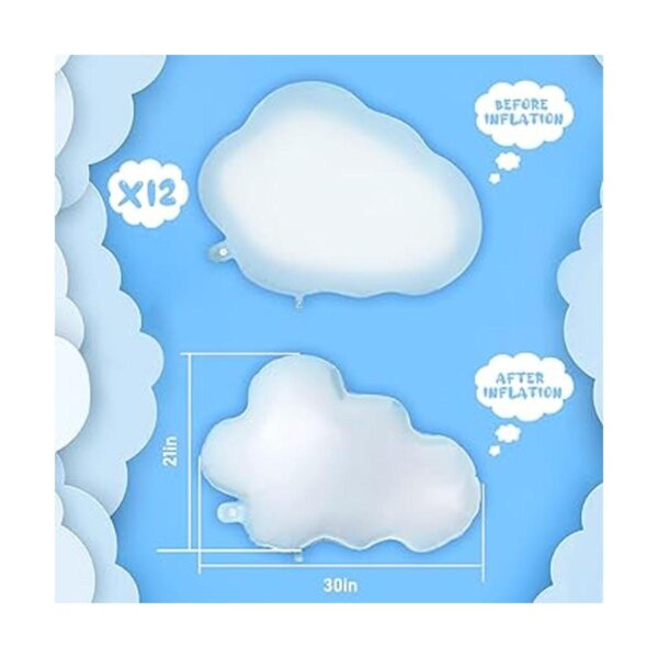 6 globos de papel de aluminio de nube blanca para_2