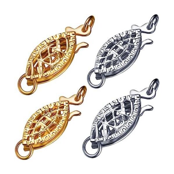 4 piezas de perlas de filigrana de cierre de collar de