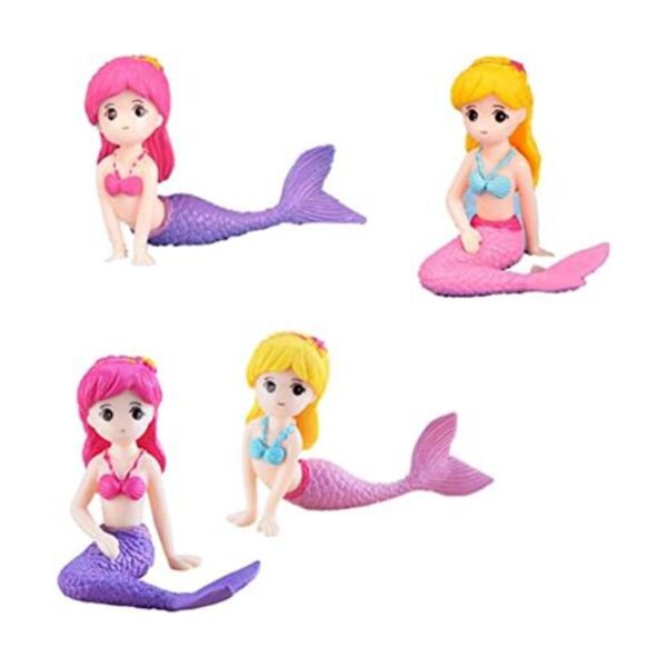 4 figuras de sirena en miniatura decoración de tarta de_1