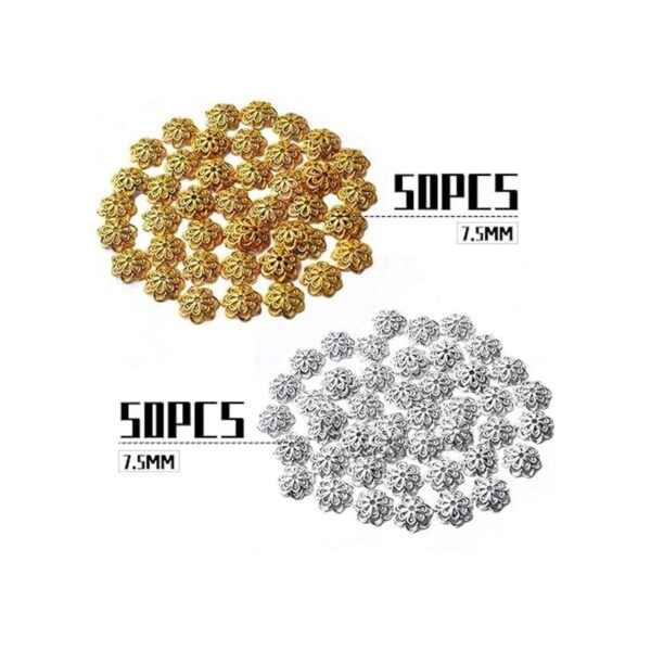 100 tapones de cuentas con forma de flor y cuentas huecas