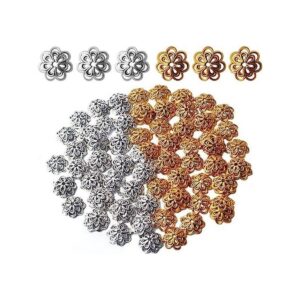 100 tapones de cuentas con forma de flor y cuentas huecas