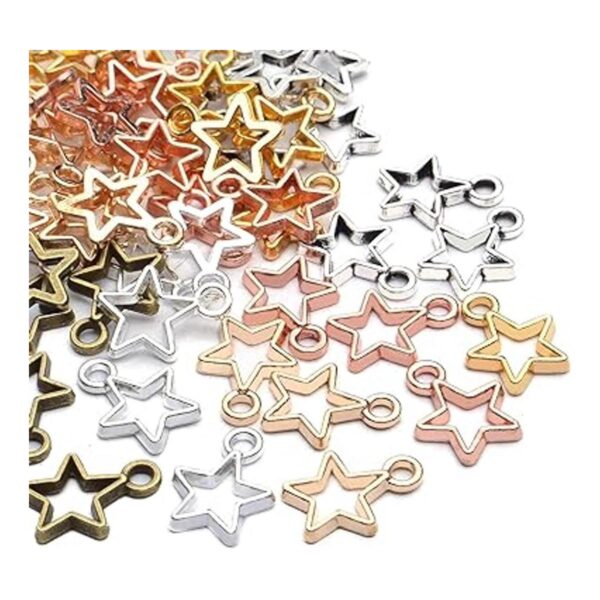 60 mini abalorios en forma de estrella estilo europeo