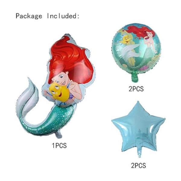 Sirena Party Supplier 5PCS Mermaid Foil Globos para niños_4