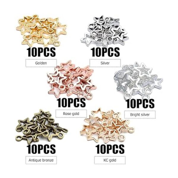 60 mini abalorios en forma de estrella estilo europeo