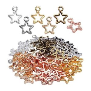 60 mini abalorios en forma de estrella estilo europeo