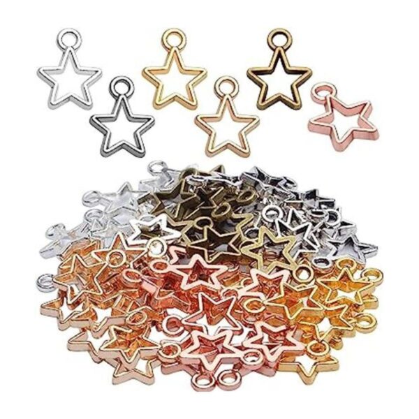 60 mini abalorios en forma de estrella estilo europeo