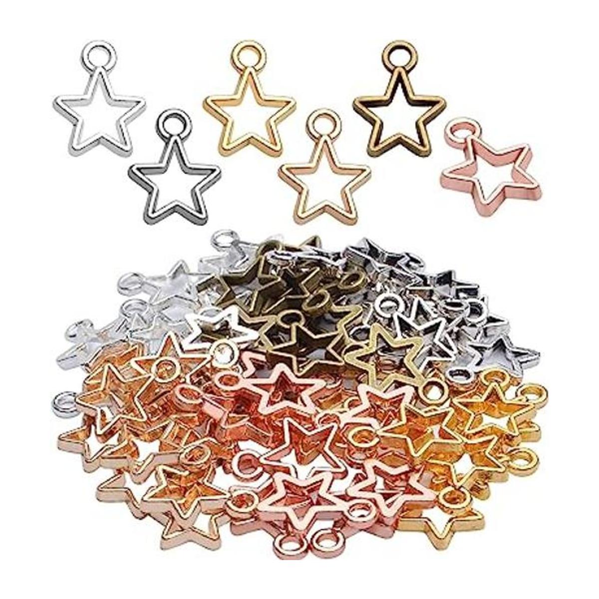 60 mini abalorios en forma de estrella estilo europeo
