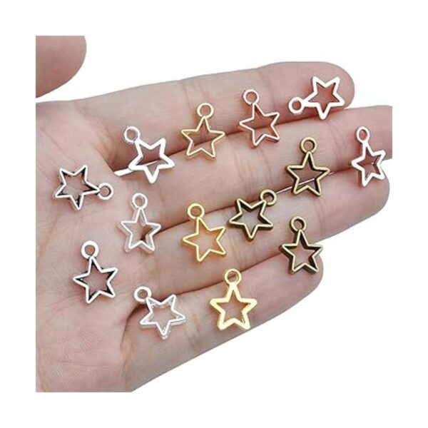 60 mini abalorios en forma de estrella estilo europeo