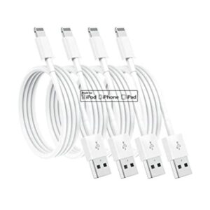 Paquete de 4 cables de carga de 6 pies para Apple con_1