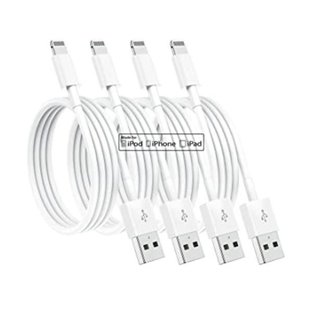 Paquete de 4 cables de carga de 6 pies para Apple con