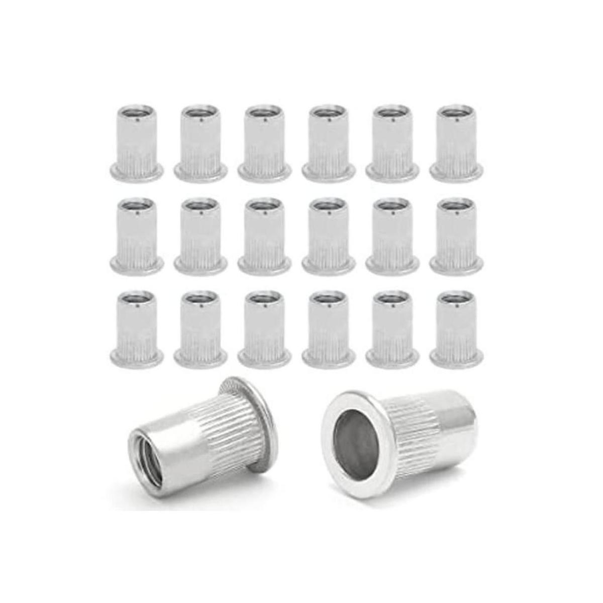 Qjaiune 20 tuercas de remache roscadas de acero inoxidable