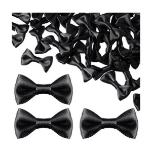 100 piezas de mini pajarita de satén negro mini lazos de