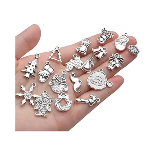 Colgantes de Navidad 84 unidades de plata antigua para