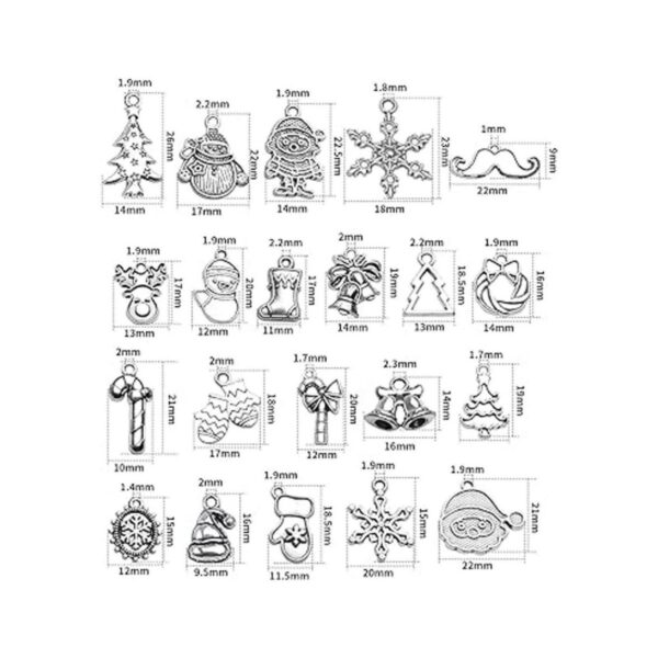 Colgantes de Navidad 84 unidades de plata antigua para
