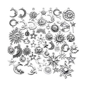 54 dijes colgantes celestiales de plata antigua con