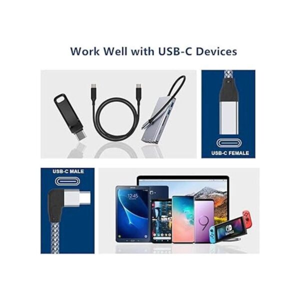 Itramax Cable de extensión USB C de ángulo recto de 0.66_6