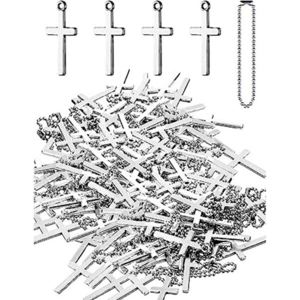 50 piezas colgante de cruz de plata con dije de cruz