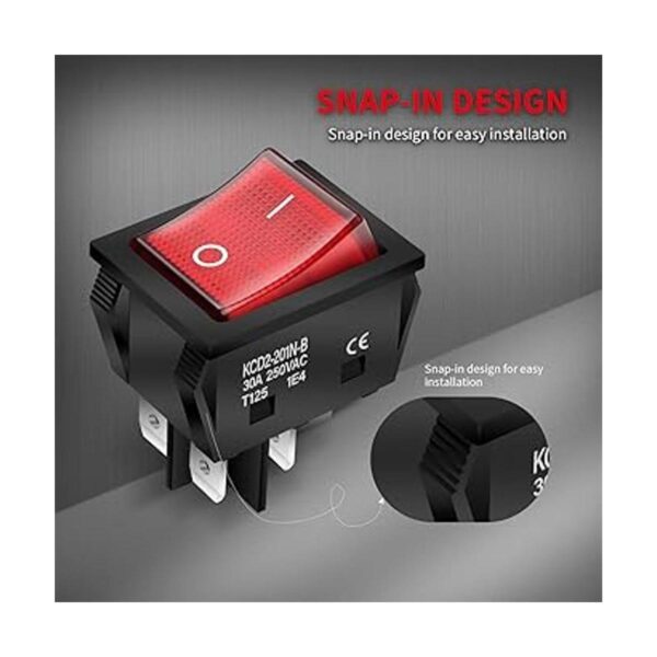DaierTek Interruptor basculante KCD2 KCD4 de 30 A 250 V_3