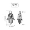 100pcs Plata Antigua Hamsa Mano Encantos de Mano de Fátima