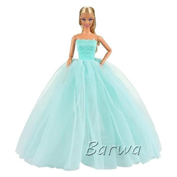 BARWA Vestido de novia azul claro con velo para fiesta de_2